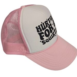 Adult Funny Trucker Hat For Women - Pink White Mesh - Humor Sexy Fun - EUC